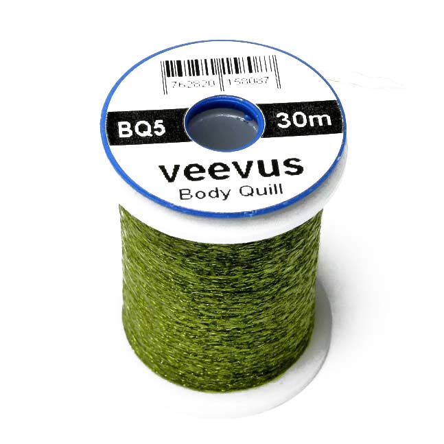 Veevus Body Quill i Oliven - Tinsel til Fluebinding