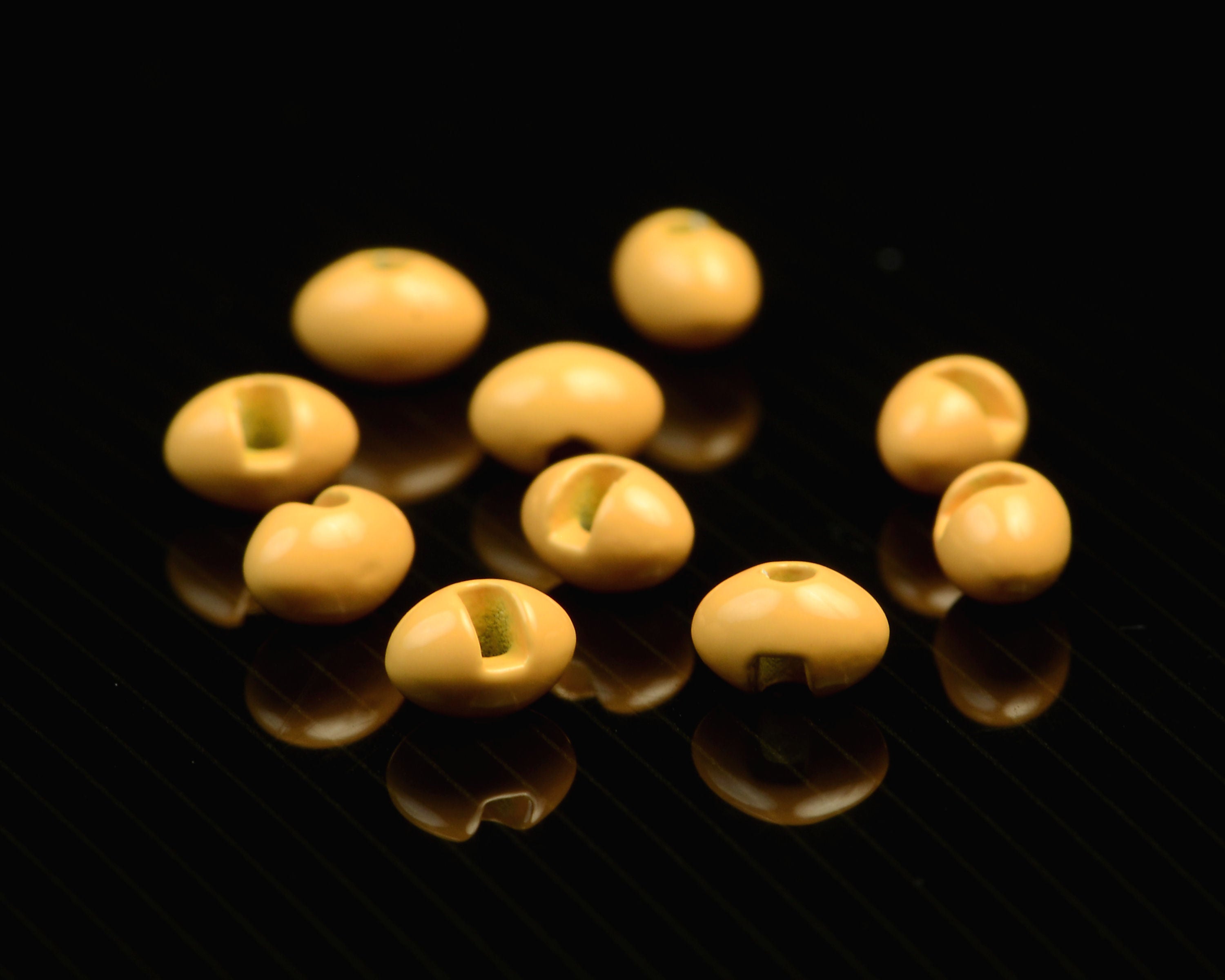 Slotted Tungsten Fodboldperler - 7,5 mm - Shrimp Peach