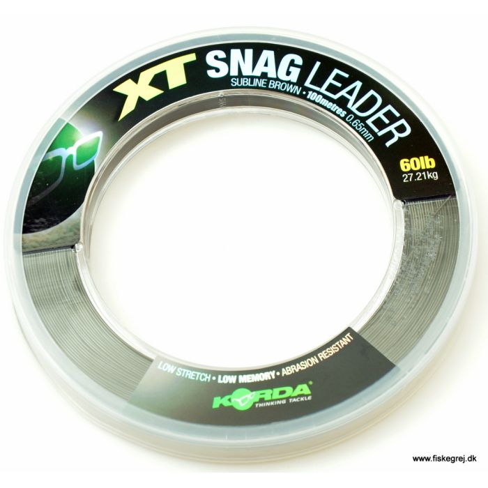 Xt Snag Leader Subline Brown 60lbs fra Korda