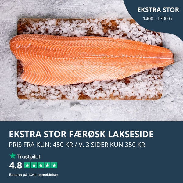 Dagens Tilbud: Ekstra Store Færøske Laksesider fra Kystfisken